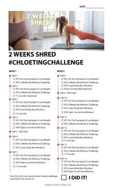 Chloe Ting workout schedule